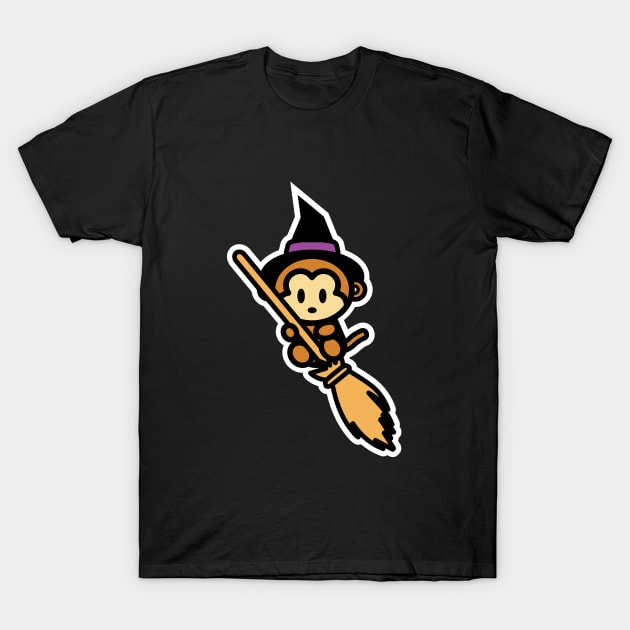 Monkey Witch Halloween Bambu Brand Momo Monkey T-Shirt by Bambu